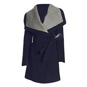 BCBGeneration Women's Navy Blue Wool Coat